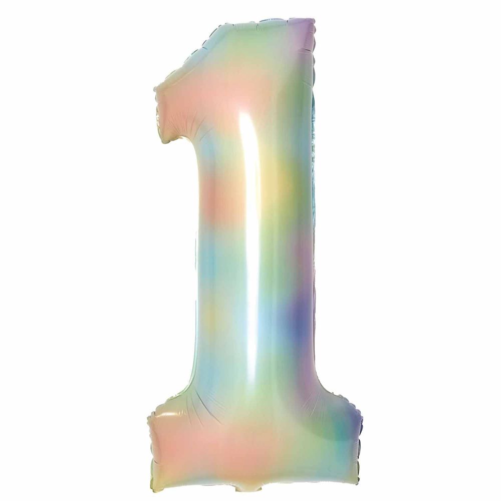 Amscan 9913134 Large Number Pastel Rainbow 1