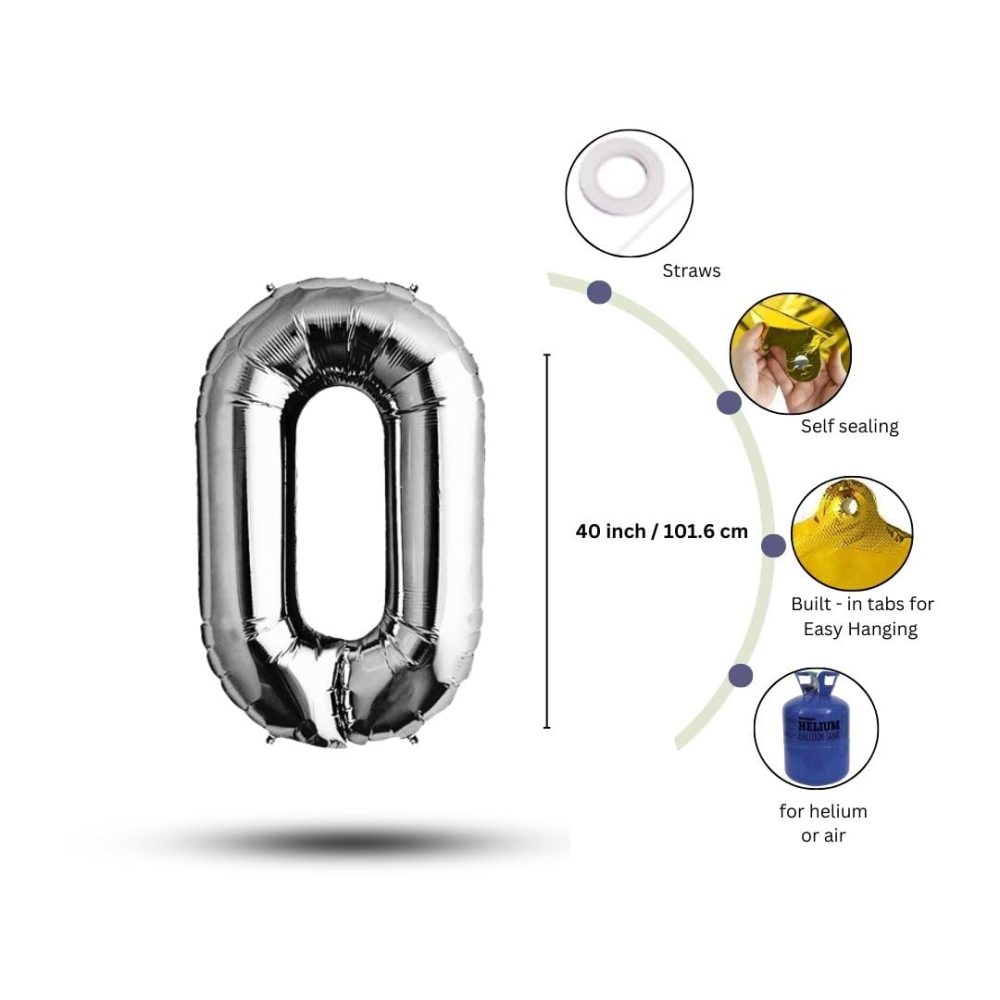 Number 1 Silver Balloons, 40"inch Large Foil Giant Digital Balloon For Adults Kids Babys Birthday Party Wedding Anniversary Celebration Supplies Decoration Number One - First Birthday - Image 6