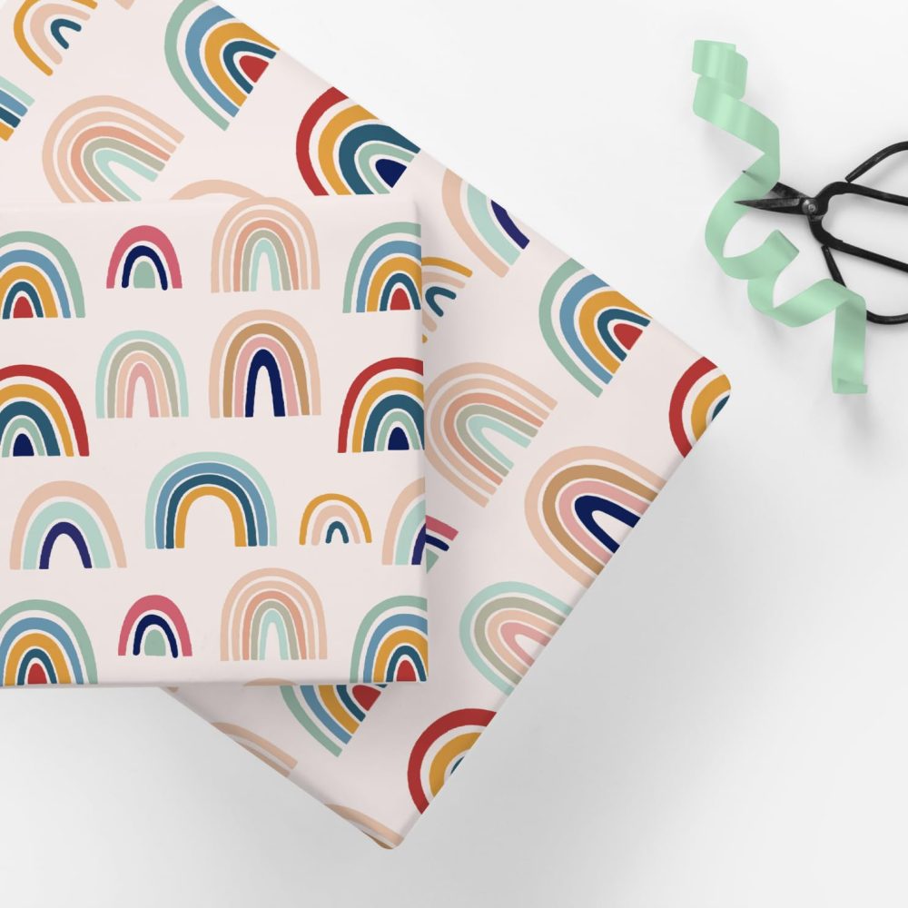 4 x Rainbow Wrapping Paper - HUGE 84cm x 60cm Premium Eco Gift Wrap for Birthday, New Baby, Christening, Kids, Boys, Girls, Teachers, Men and Women (4 Sheets & 4 Tags) - Image 6