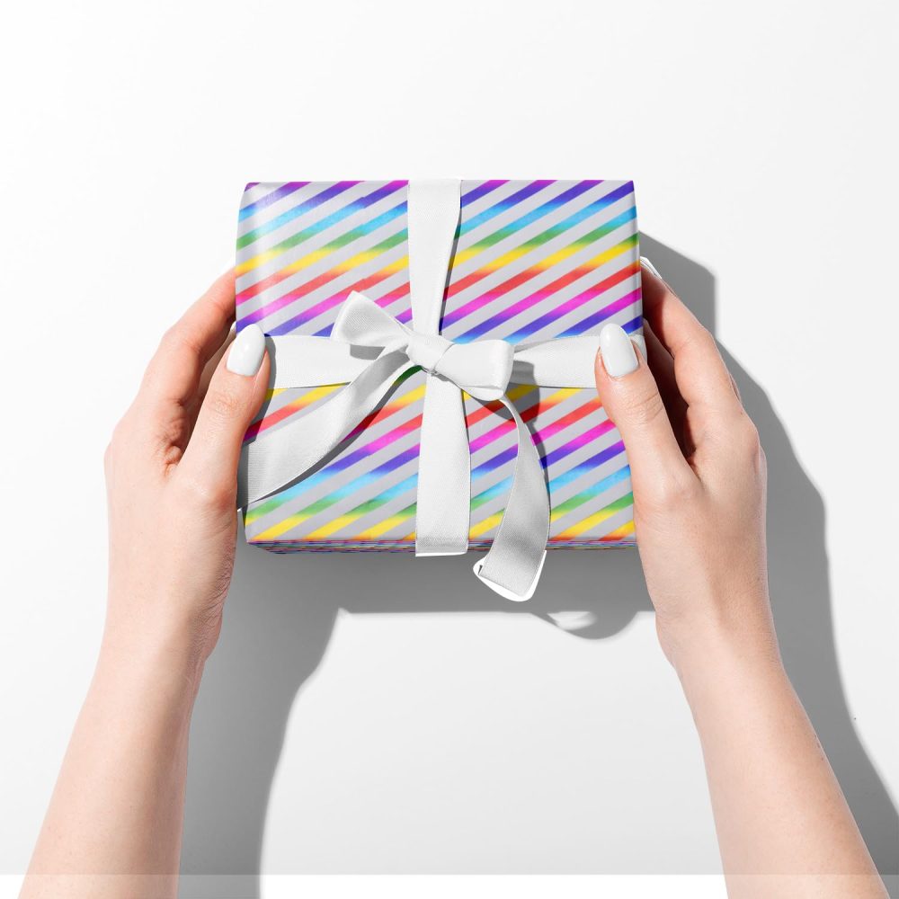 Rainbow Wrapping Paper roll,3 Roll Multicolour Gift Wrapping Paper for Birthday Decoration- 43 cm X 3 m Per roll - Image 4