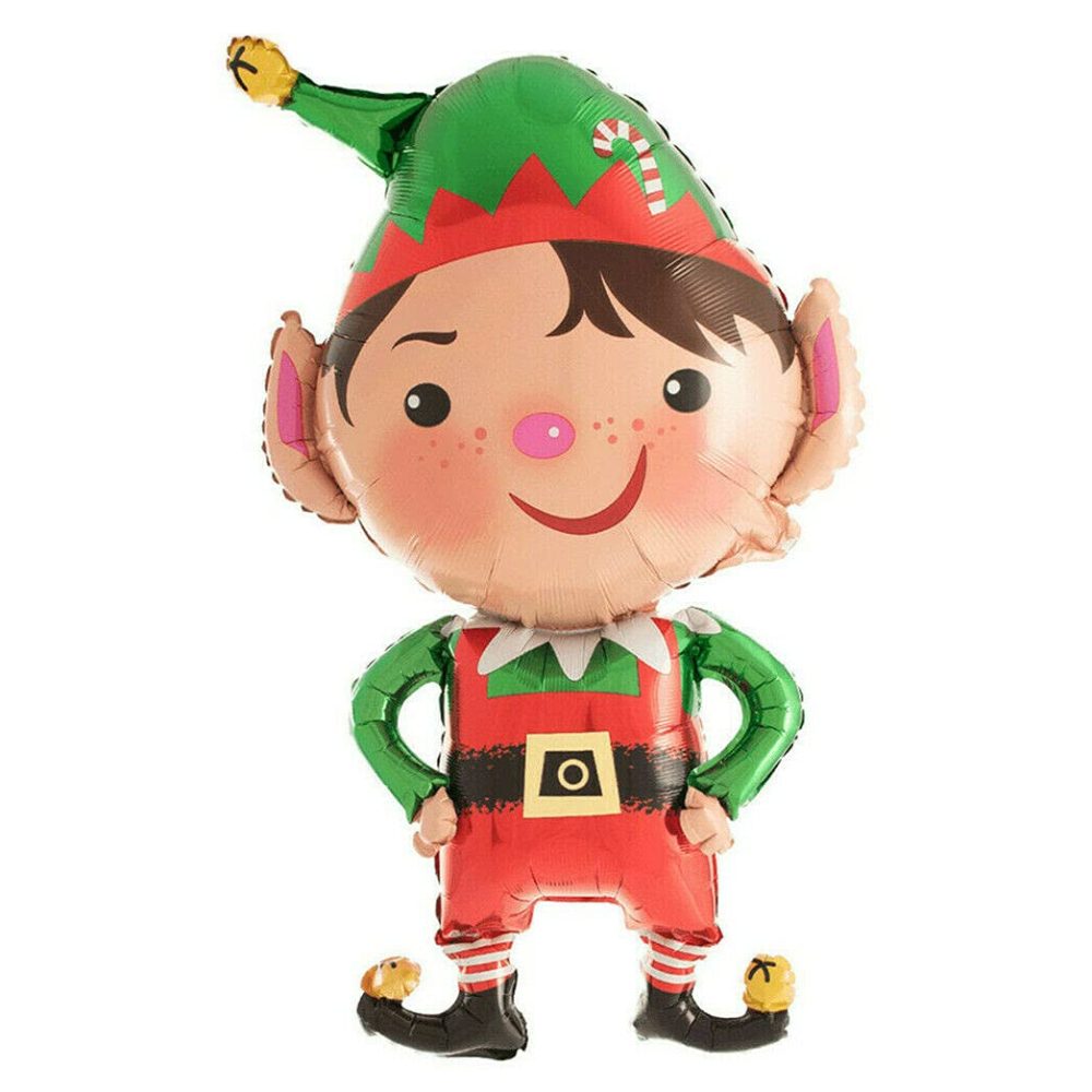 TRTO 1Pcs Merry Christmas Huge Balloons Xmas Foil Helium Party Children Elf arrival balloon, christmas, advent, elf, foil balloon