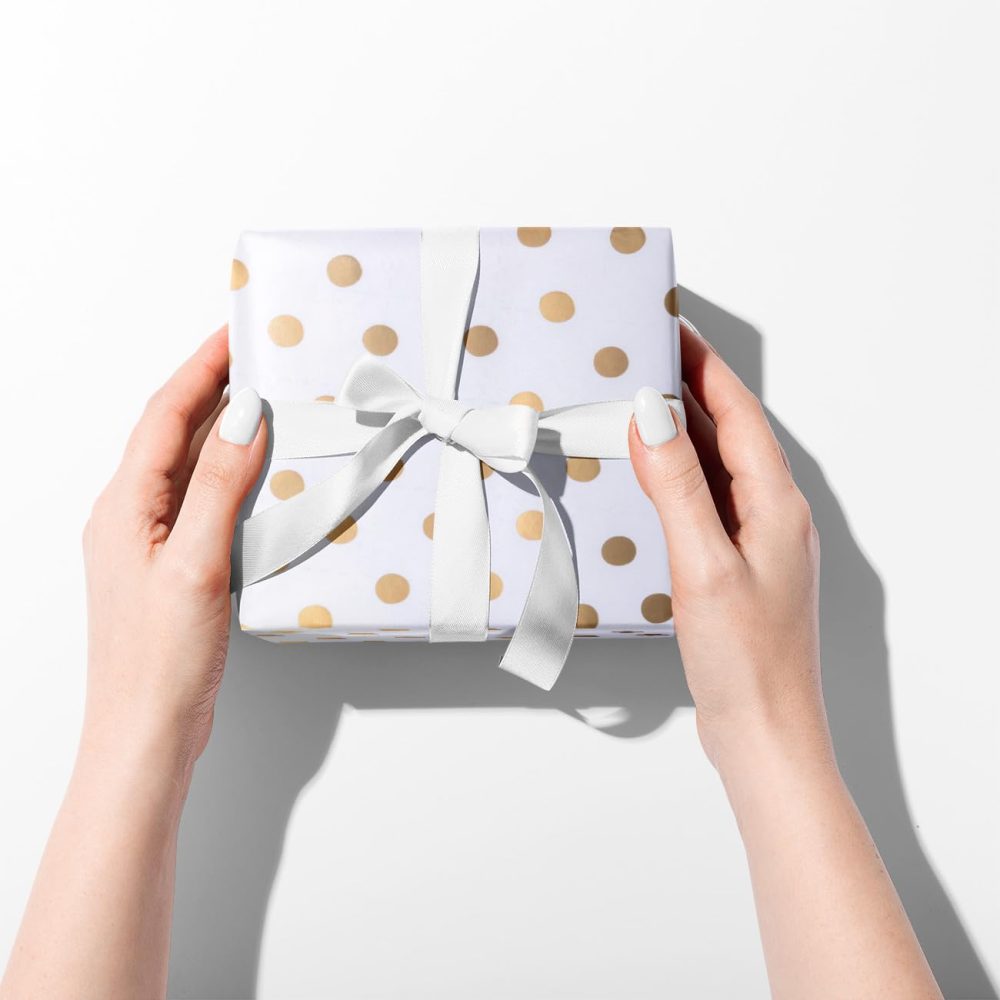 Wrapping Paper roll,3 Roll Gold Gift Wrapping Paper for Birthday Decoration- 43 cm X 3 m Per roll - Image 4