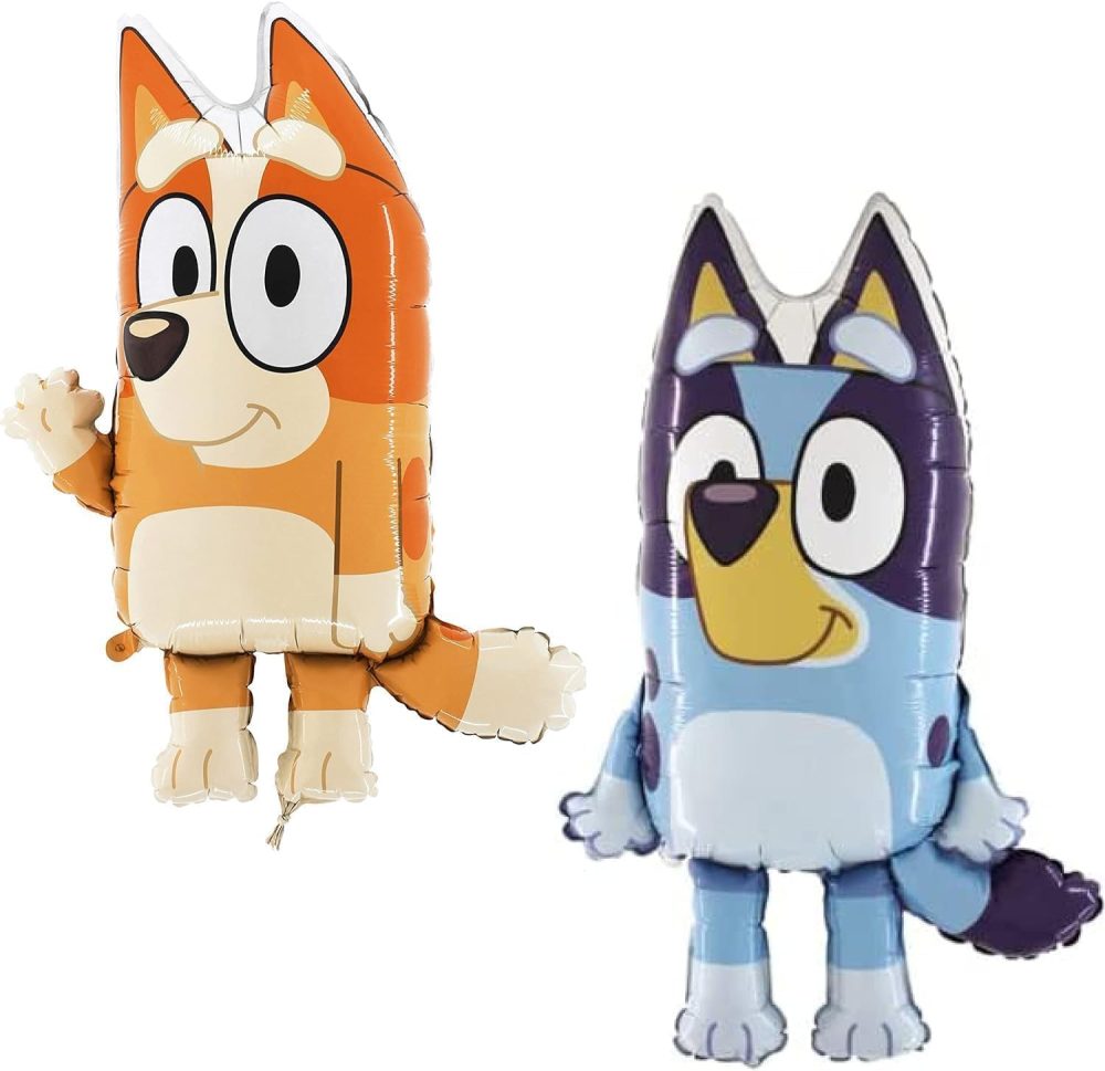 Toyland® Pack Of 2-81cm (32") Bluey Foil Balloons - 1 x Bluey & 1 x Bingo Shaped Character Foil Balloons - Image 2