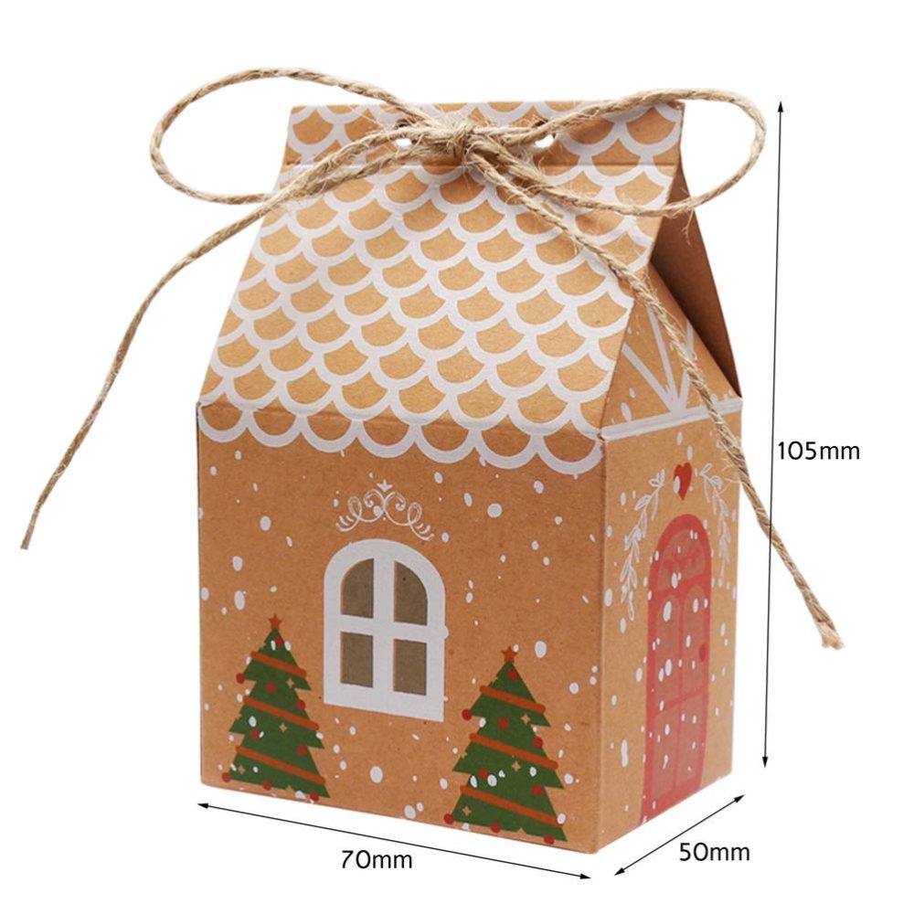 20 Pcs Christmas Tree Party Gift Boxes, Kraft Paper Candy Bags Gift Packaging Decor for Kids Girls Boys Birthday Christmas - Image 7