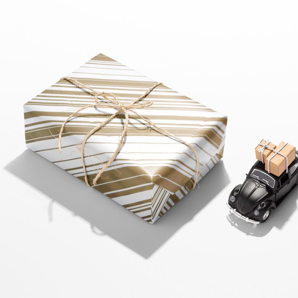 Wrapping Paper roll,3 Roll Gold Gift Wrapping Paper for Birthday Decoration- 43 cm X 3 m Per roll - Image 8