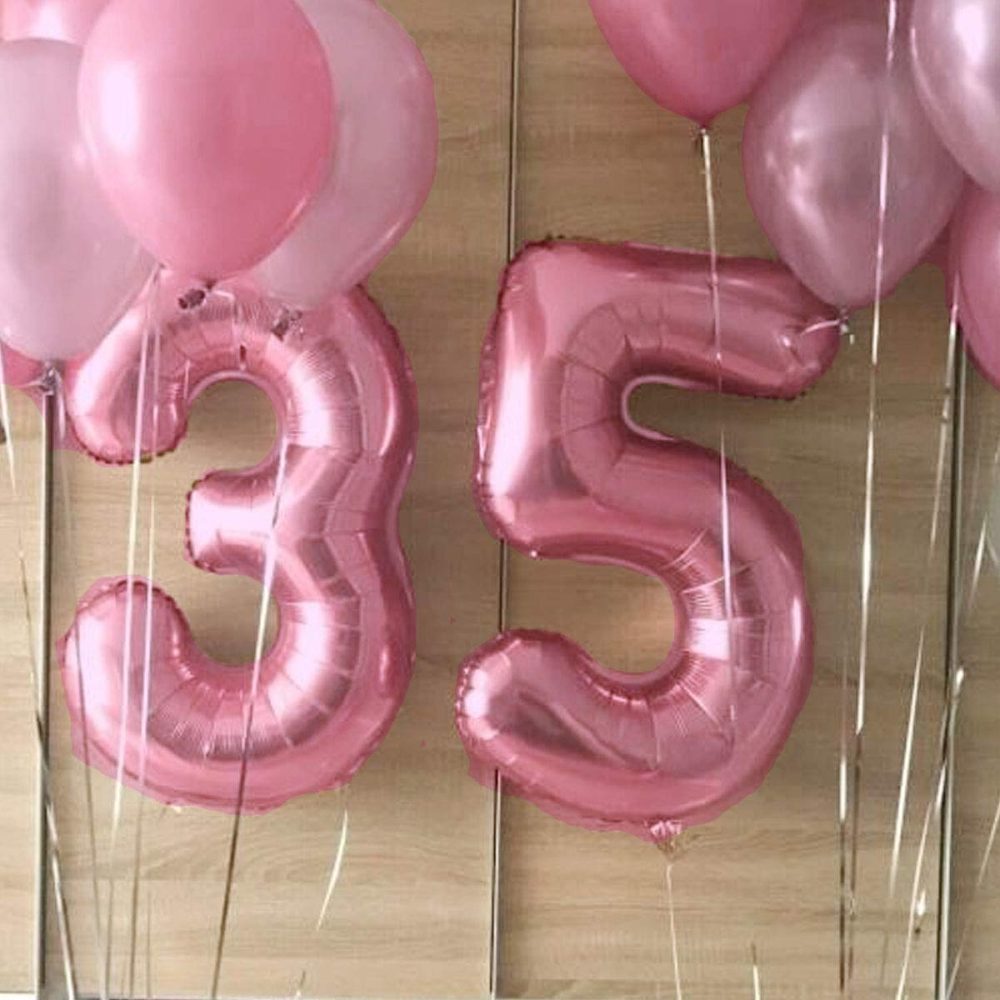 Balloon 1st Birthday Number 1 Pink XXL Giant Foil Balloon 40” Birthday Decoration for Girl. Flies with Helium - Image 3