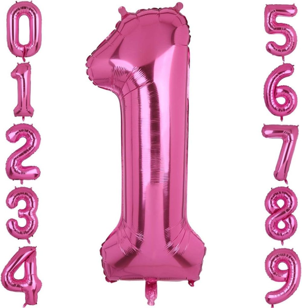 40 Inch Giant Foil Hot Pink Number Balloons Helium Balloon Birthdays Party Decorations Supplies Hot Pink 1