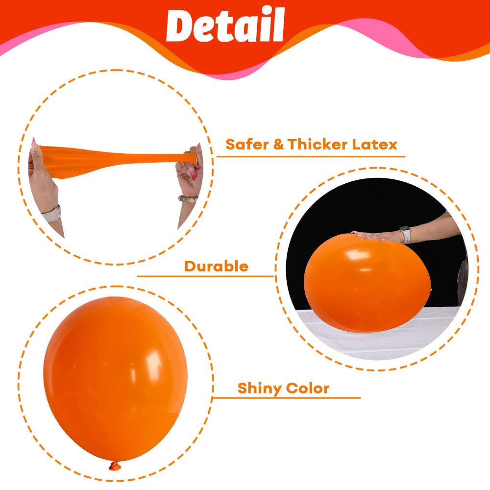 Pink and Orange Balloons Arch Kit, 122 Pcs Hot Pink Orange with Metallic Gold Latex Balloon Garland, Pastel Pink Orange Gold Balloon for Birthday Summer Tropical Wedding Groovy Theme Party Decorations - Image 5