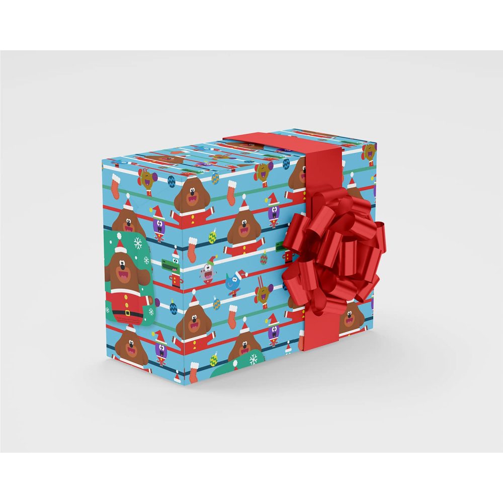 Official Hey Duggee Gift Wrapping Paper, Hey Duggee, Hey Duggee Christmas Wrap 4 sheets and 4 gift tags. Hey Duggee, Blue & Red - Image 3