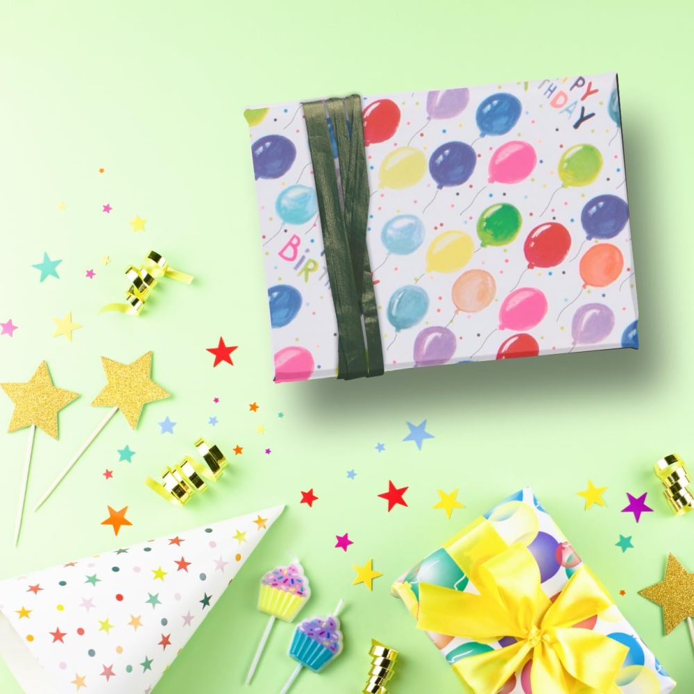Glick RJ21 Luxury Roll Wrap, Balloons Happy Birthday Wrapping Paper, Perfect for Gift Wrapping, Birthday Wrapping Paper, 2M x 700MM - Image 3