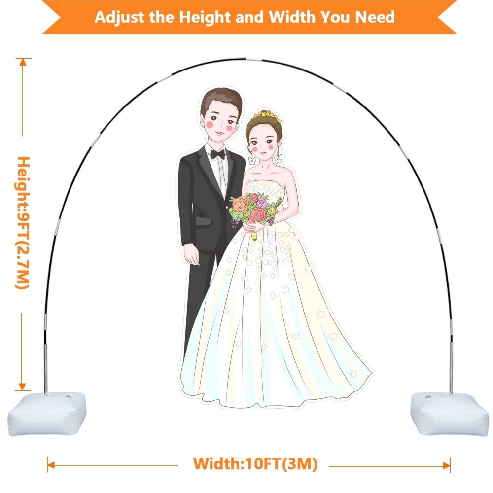 Reusable Balloon Arch Kit,10 Ft Adjustable Balloon Arch Stand Kit (2.7M Tall & 3M Wide) with Water Fillable Base and Fibre Poles, for Wedding Graduation Birthday Party Supplies Christmas - Image 7