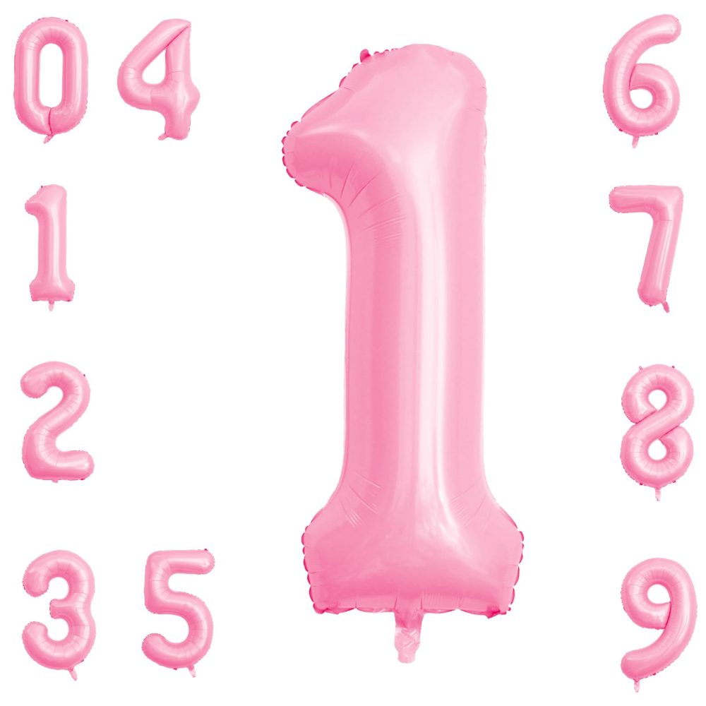 40 Inch Foil Number Balloons, Large 1 Number Balloons for Birthday Party Decor Anniversary Decoration (Tiffany Pink 1)