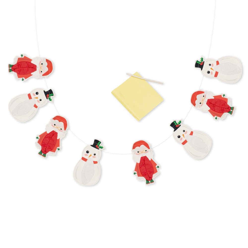 PUKKA party Christmas Paper Balloon Garland – Printed Santa and Snowman Stitched Banner with Red and White Balloons and Sticker Sheet for Festive Home and Office Celebrations for Kids & Adults - Image 4