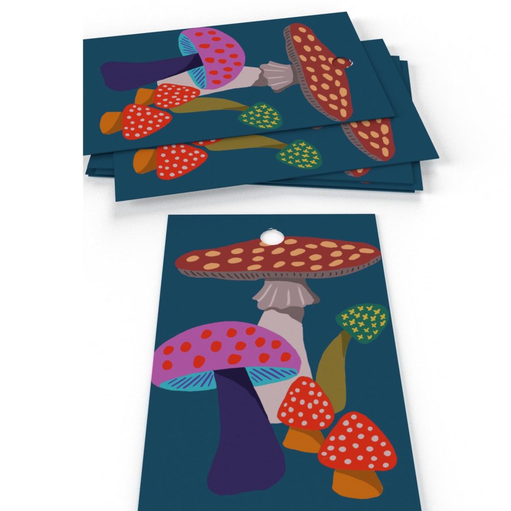Luxury ECO Gift Wrap - 6 sheets/tags - Purple Magical Mushrooms - Birthday - Recycled & Recyclable Wrapping Paper - Re-wrapped - Image 3
