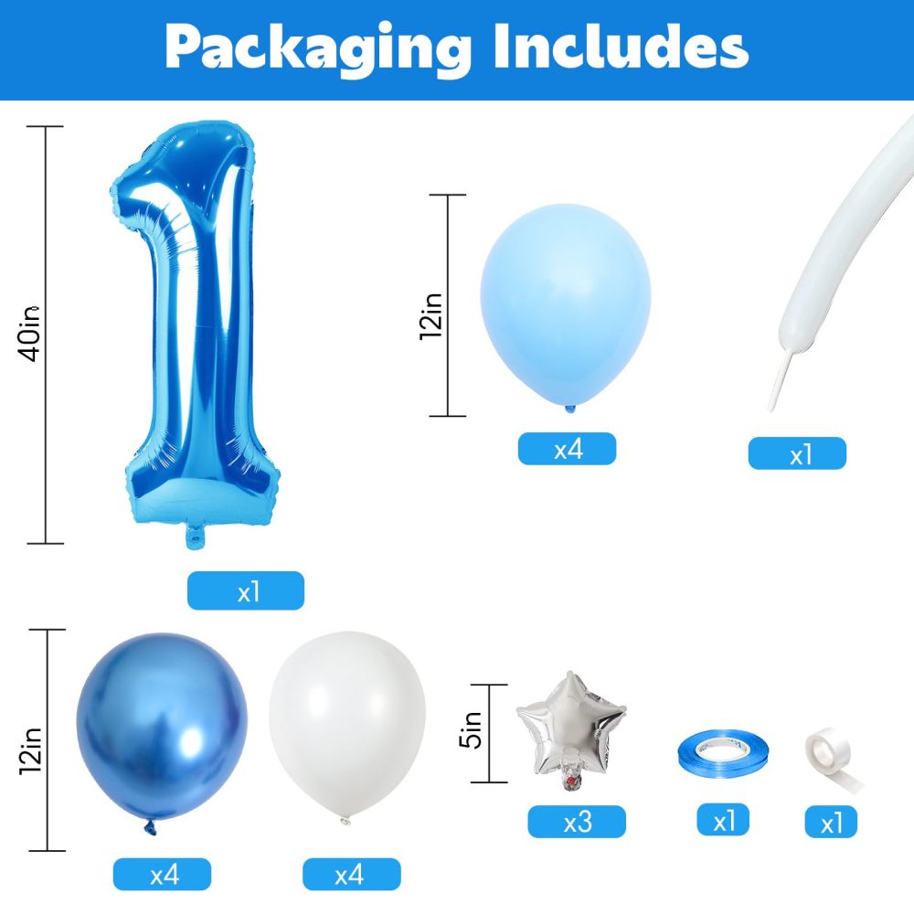 40 Inch Blue Number 1 Balloon, Giant Number 1 Foil Balloon, Large Number One Balloons Tower Stand with Star, Big Helium Digital Balloons Stack for Boys First 1st Birthday Baby Shower Anniversary Party - Image 7