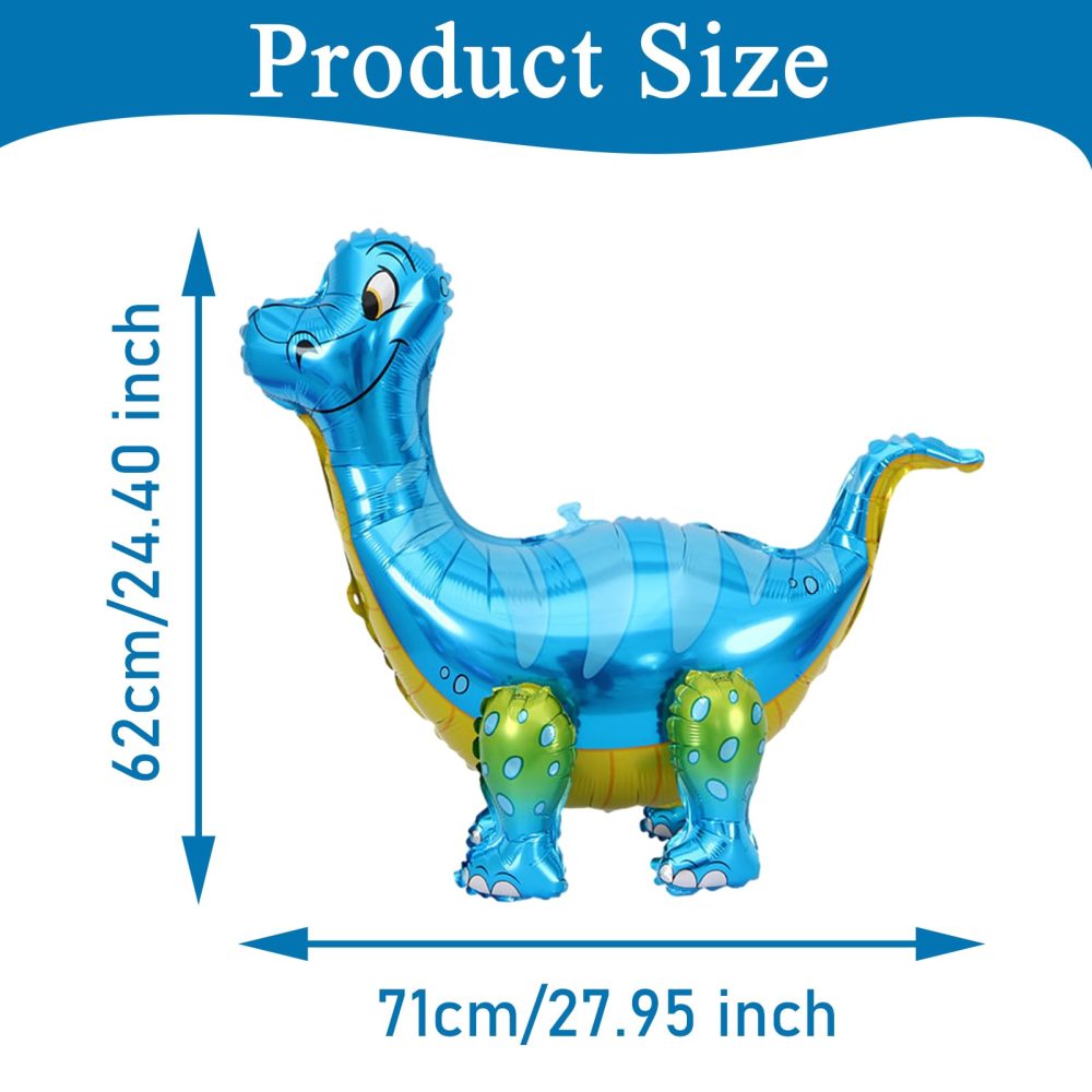 3D Dinosaur Balloon for Birthday Party Decorations, Kids Dinosaur Party Balloon, Aluminium Foil Balloons for Birthday Party Animal Theme Party,Long-Necked Dinosaur Blue - Image 9