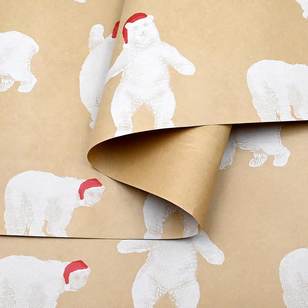 15m Roll of polar bear Kraft Wrapping Paper Roll,Colorful Gift 100% Recyclable ECO For Present Party Christmas DIY Birthday Decorations - Image 6