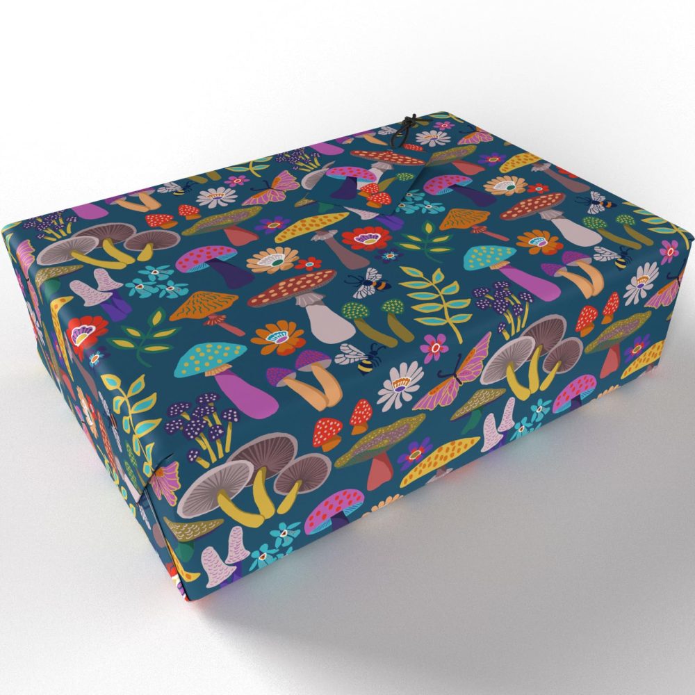 Luxury ECO Gift Wrap - 6 sheets/tags - Purple Magical Mushrooms - Birthday - Recycled & Recyclable Wrapping Paper - Re-wrapped - Image 7
