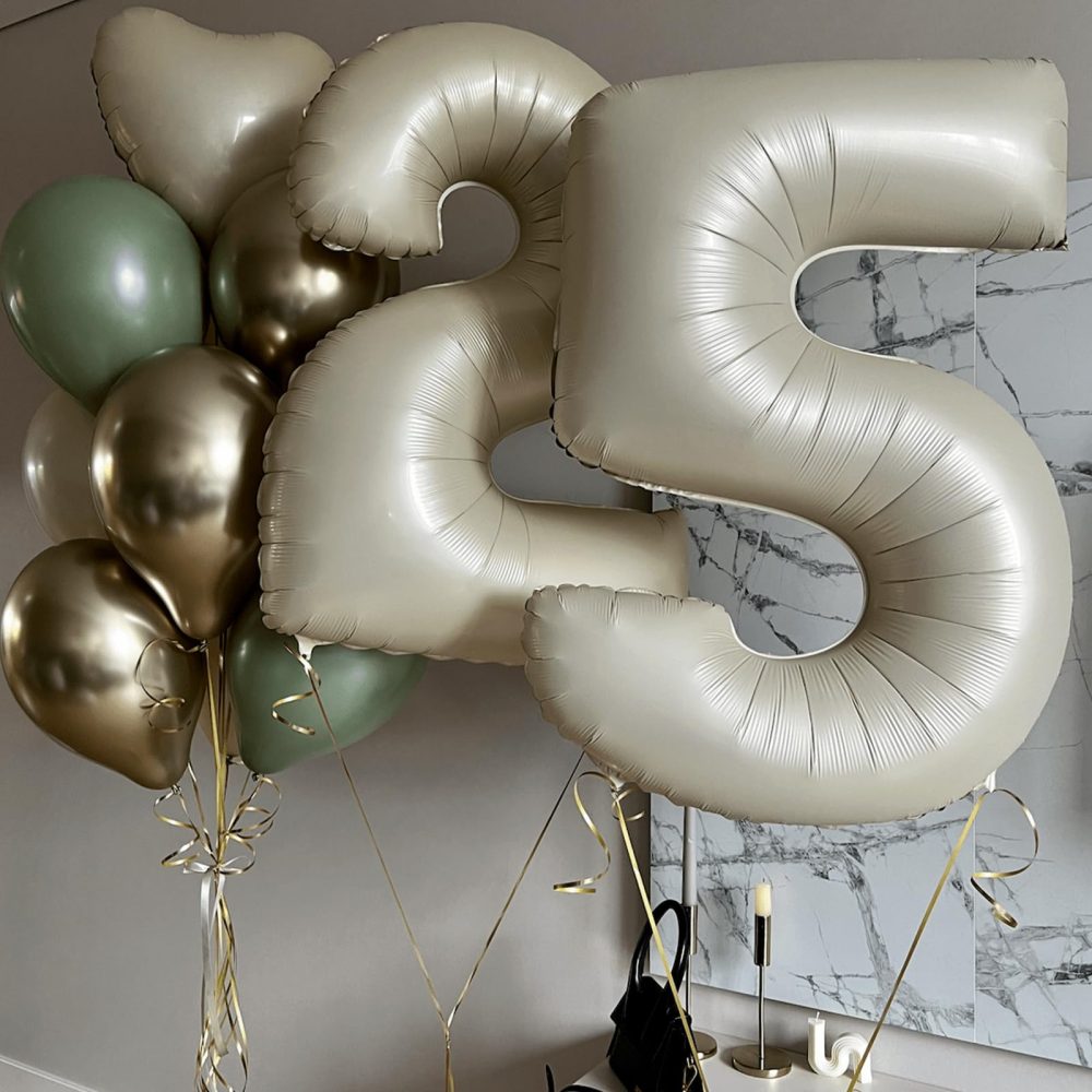 40 Inch Beige 14 Number Balloons,Cream 1 & 4 Mylar Foil Large Balloons,14 Big Digit Number Balloon for Girls Boys 14th Birthday Anniversary Decorations Graduation Party Supplies - Image 2