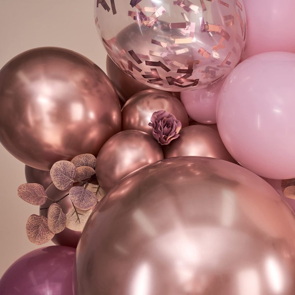 PartyWoo Dusty Rose Balloon Arch Kit, 140 pcs Pink Balloon Garland Kit, Rose Gold Balloons, Metallic Balloons for Dusty Pink Birthday Decorations Women, Bridal Shower, Wedding, Bachelorette Party - Image 4