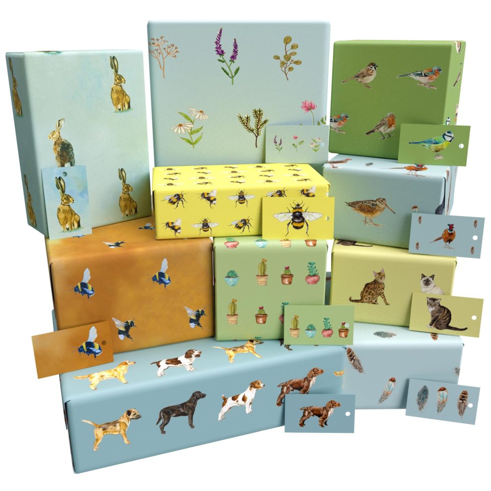 Luxury ECO Gift Wrap - 10 sheets/tags - Birthday Ten Pack by Sophie Botsford - Recycled & Recyclable Wrapping Paper - Re-wrapped