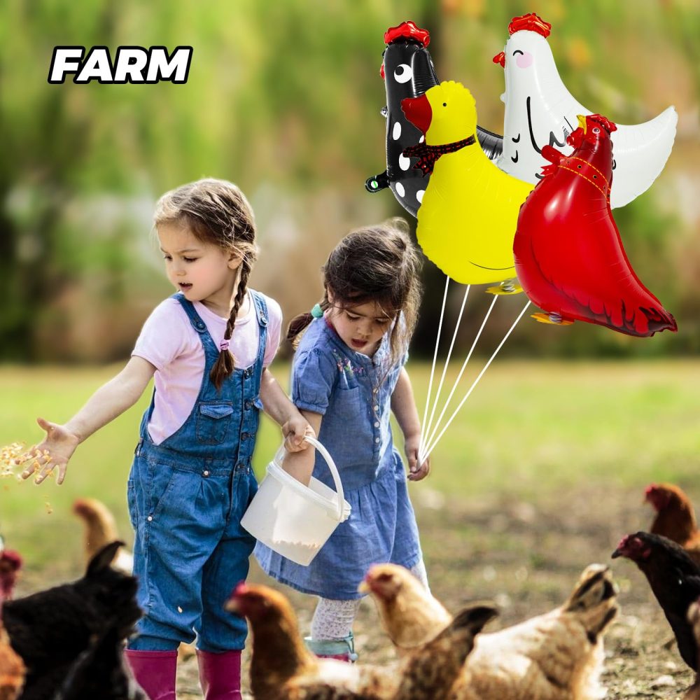 Walking Animal Balloons, Farm Party Decorations include Cute Chicken Duck Balloons for Birthday Party Supplies Pack of 12 - Image 3