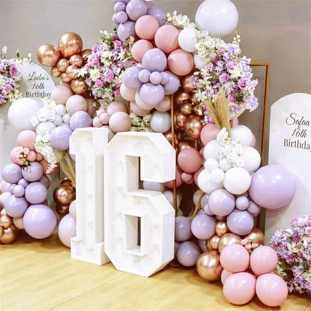 Pink Purple Balloon Arch Kit, 130pcs Pastel Pink Balloons Garland Kit With Metallic Rose Gold Balloon, Party Balloons for Birthday Wedding Valentine's Day Princess Baby Shower Party Decoration - Image 4
