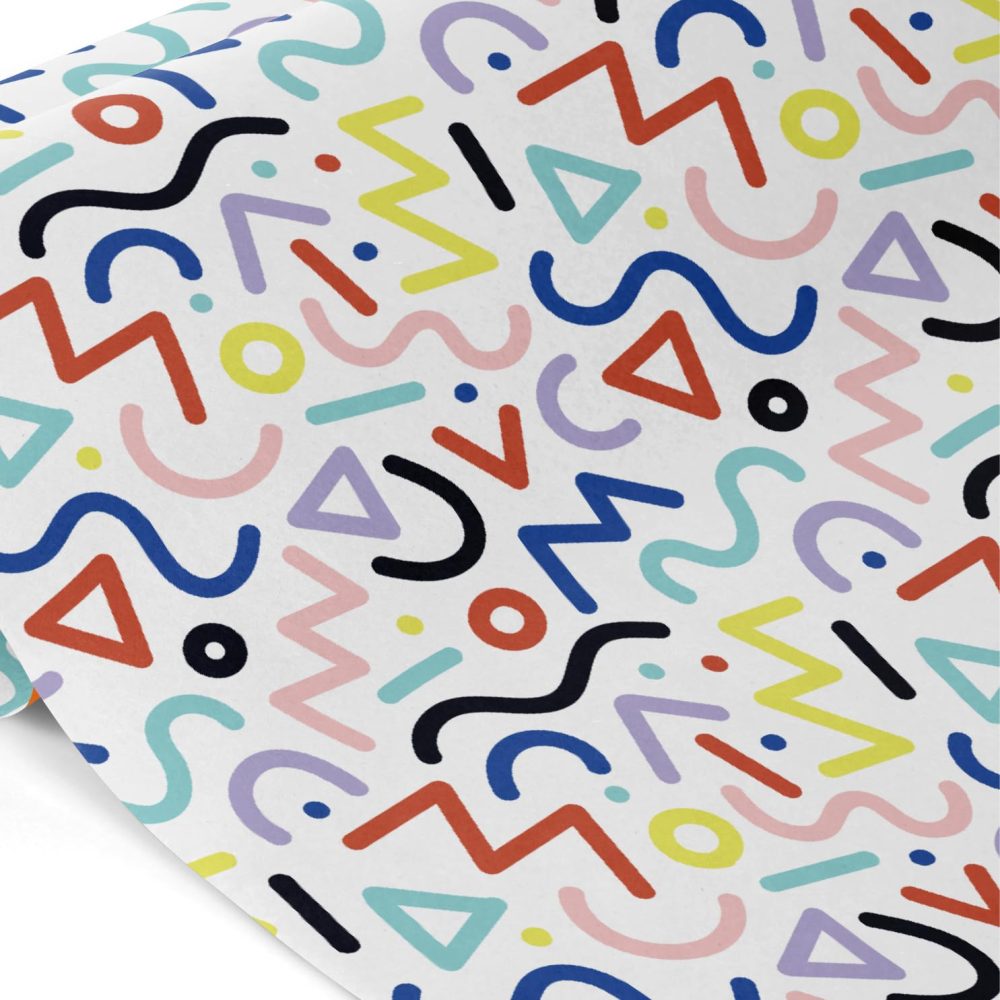 White Doodle Wrapping Paper - HUGE 84cm x 60cm Premium Eco Birthday Gift Wrap for Birthdays, Kids, Boys, Girls, Men and Women (4 Sheets & 4 Tags) - Image 6
