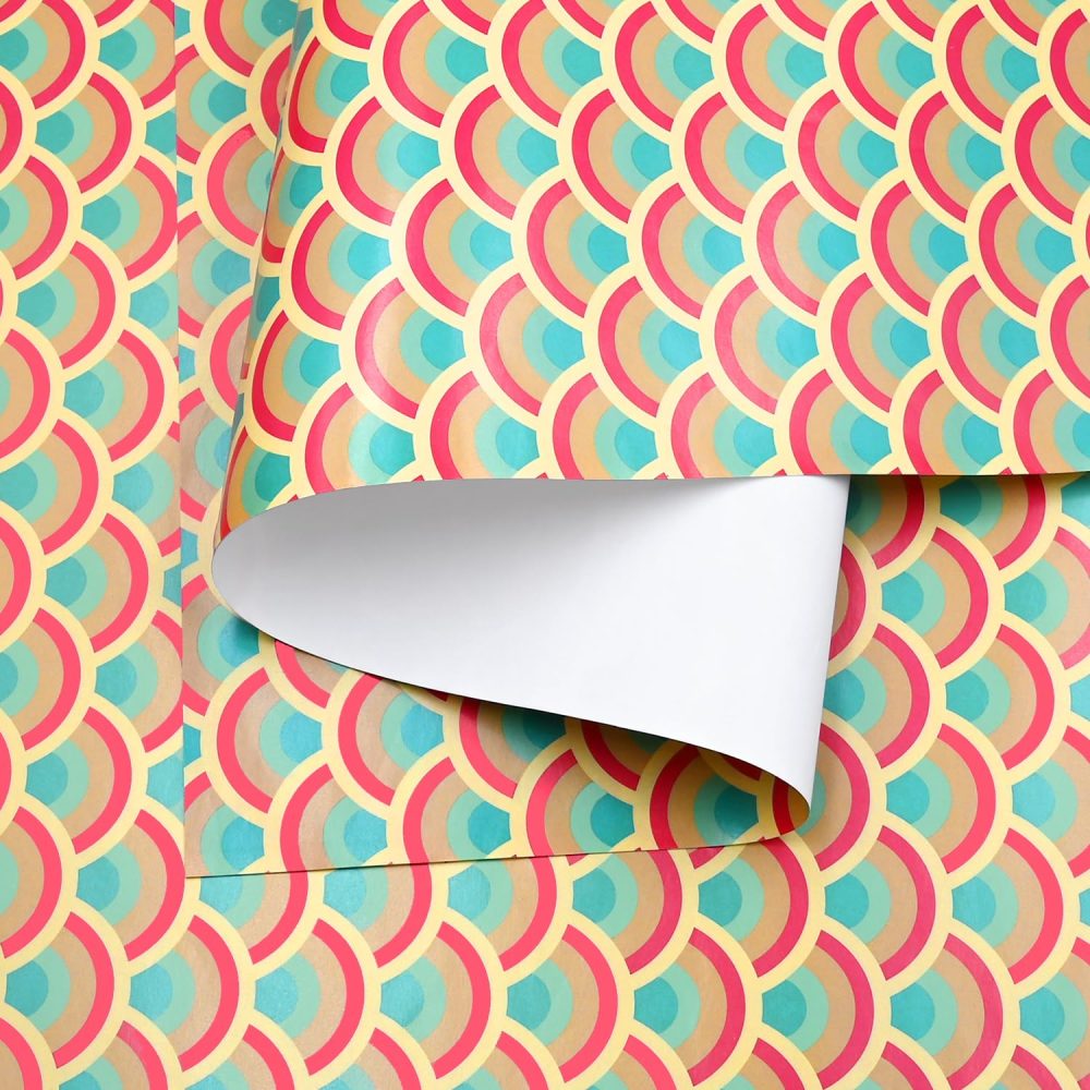 10m×43cm Roll of Geometric Semicircle Colorful 80g Wrapping Paper ADQUATOR, 100% Recyclable ECO Gift Forboys and girls Birthday Present Party Supplies Decorations (semicircle) - Image 5