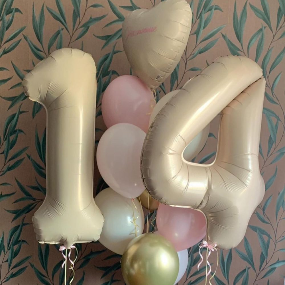 Beige 40 Inch Number 1 Balloon,Large Self Inflating Cream Foil Number Balloons 0-9 for Boys Girls,White Sand One Balloons for Birthday Party Decorations Supplies - Image 3