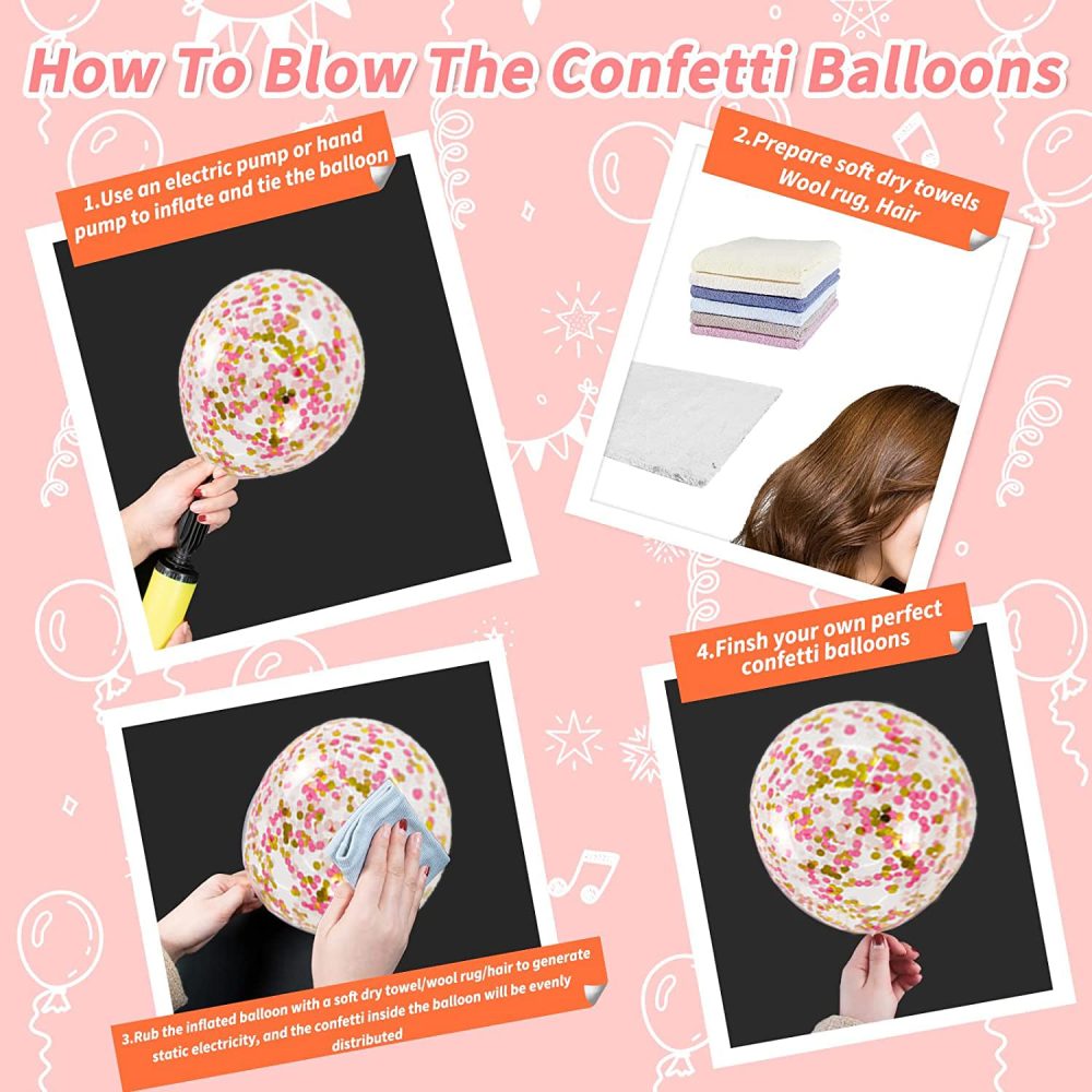 Aapxi Pink Balloon Arch Kit - 128pcs Pink Balloons Party Decorations For women - Wedding Balloons Rosegold pink cream confetti- Birthday Decorations pink - Image 5