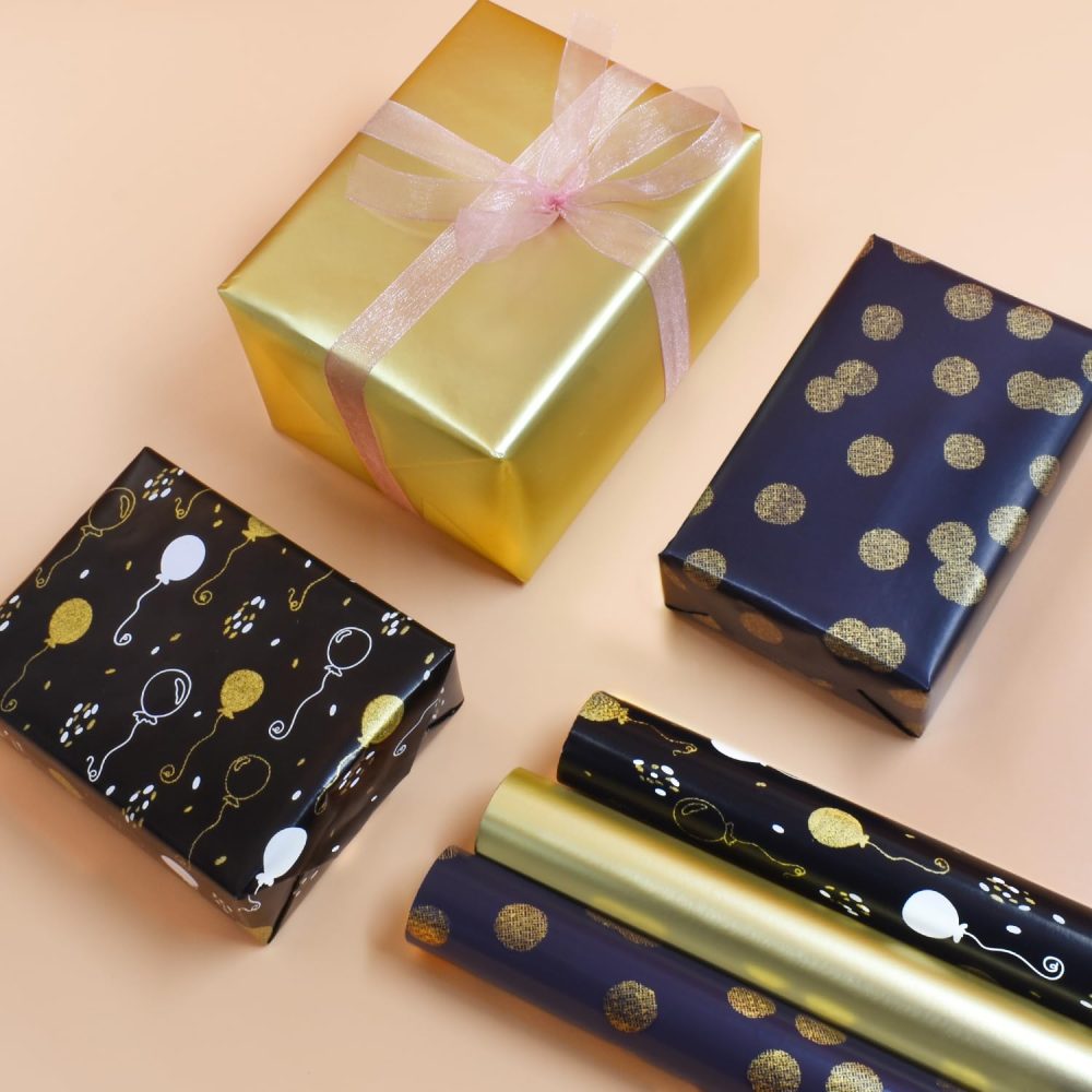 3 Rolls 16.9in * 10ft Metallic and Brilliant Gift Wrapping Paper, Birthday Wrapping Paper Roll, Suitable for Birthday, Party, Wedding, Baby Shower, Festival Gift Decorations - Image 3