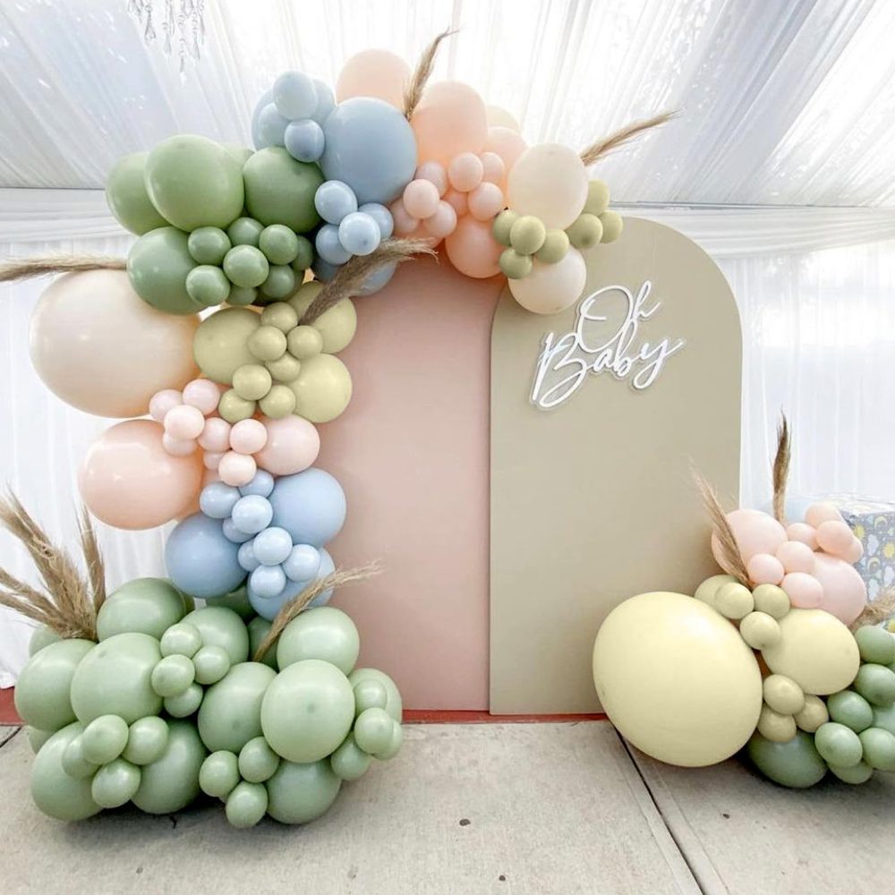 Sage Green Blue Balloons, 12 Inchs Dusty Blue Retro Avocado Green Apricot Balloons for Girls Kids Birthday Party Wedding Anniversary Engagement Bridal Baby Shower Decorations - Image 5