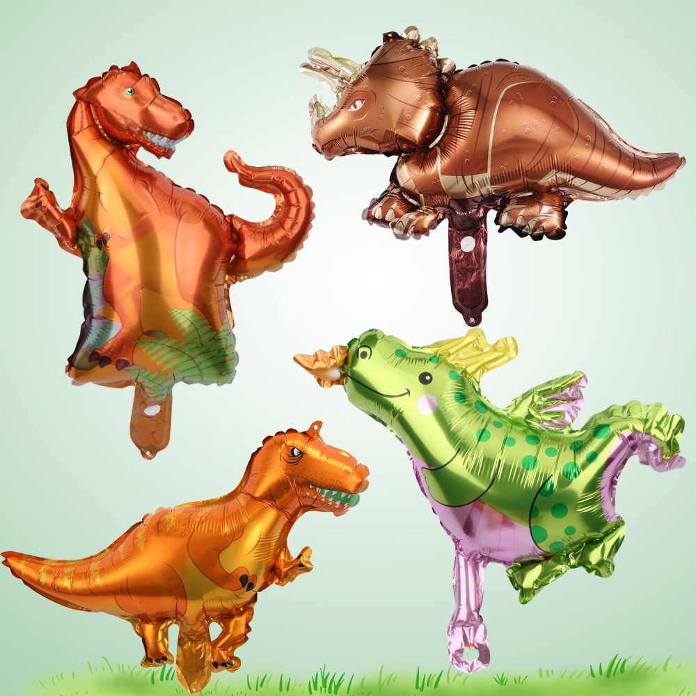 40 Inch Number Balloon with 4 Styles Cute Dinosaur Themed Balloons, Aluminum Foil Large Numeral Balloons Dark Green Dinosaur Party Decorations for Birthday Boys Girls Baby Shower (Number 1)… - Image 5