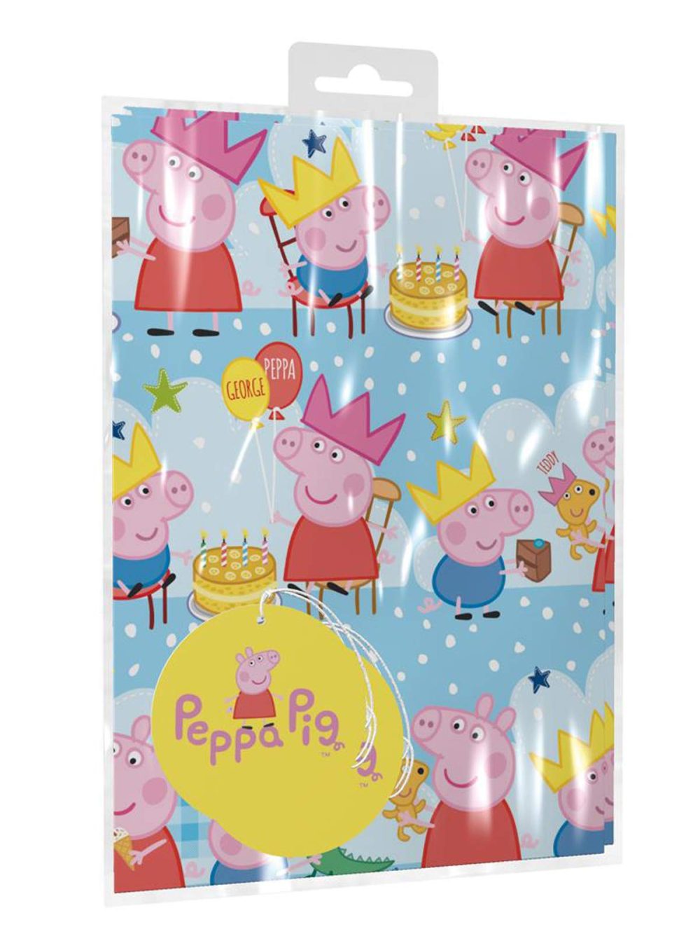 Giftmaker Peppa & George Pig Birthday Party Wrapping Paper Including 2 Sheets & 2 Tags