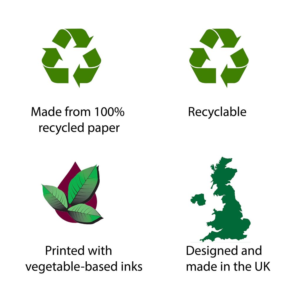 4 x Cute Sloth Eco Wrapping Paper Sheets - 70cm x 50cm - Premium Recyclable Gift Wrap Made in the UK - Image 5