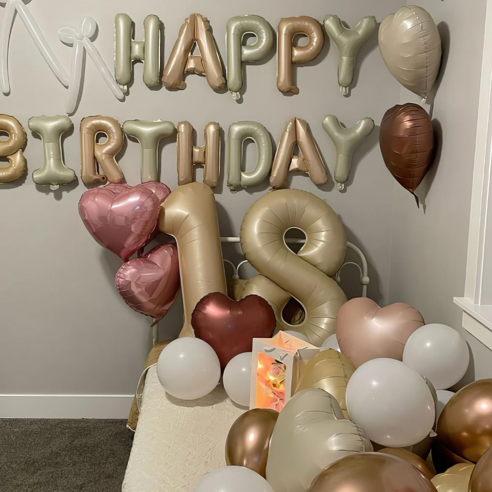 40 Inch Beige 14 Number Balloons,Cream 1 & 4 Mylar Foil Large Balloons,14 Big Digit Number Balloon for Girls Boys 14th Birthday Anniversary Decorations Graduation Party Supplies - Image 5