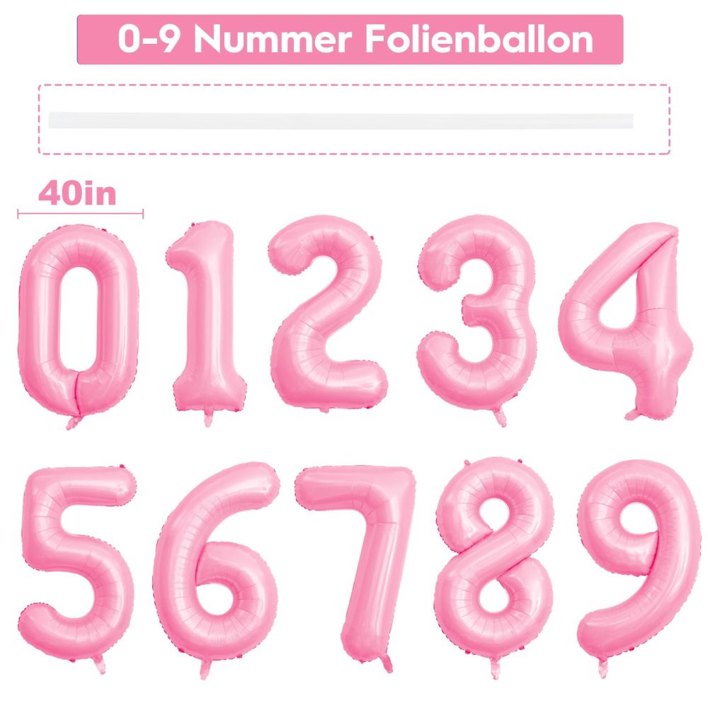 40 Inch Foil Number Balloons, Large 1 Number Balloons for Birthday Party Decor Anniversary Decoration (Tiffany Pink 1) - Image 7