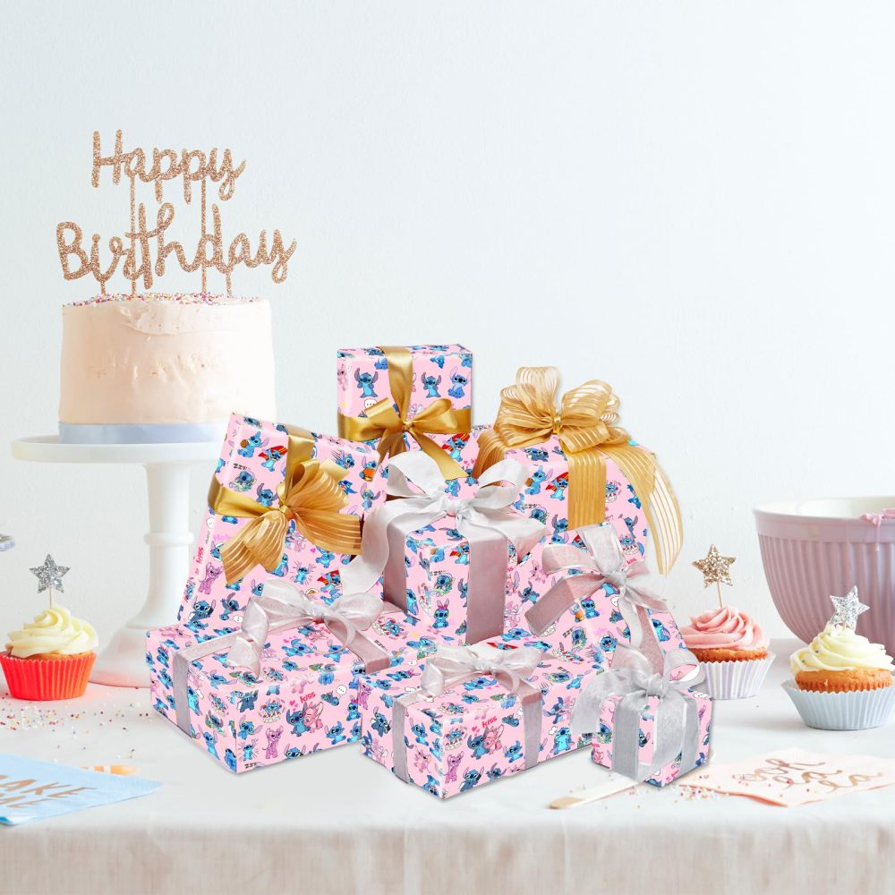 S2 Wrapping Paper 5 Sheets of 50 cm x 70cm Birthday Gift Wrapping Paper Durable Surprises Gift Wrap Pack for Kids Birthday, Recyclable Gift Wrapping Paper, Party Storage Festive Decoration - Image 6