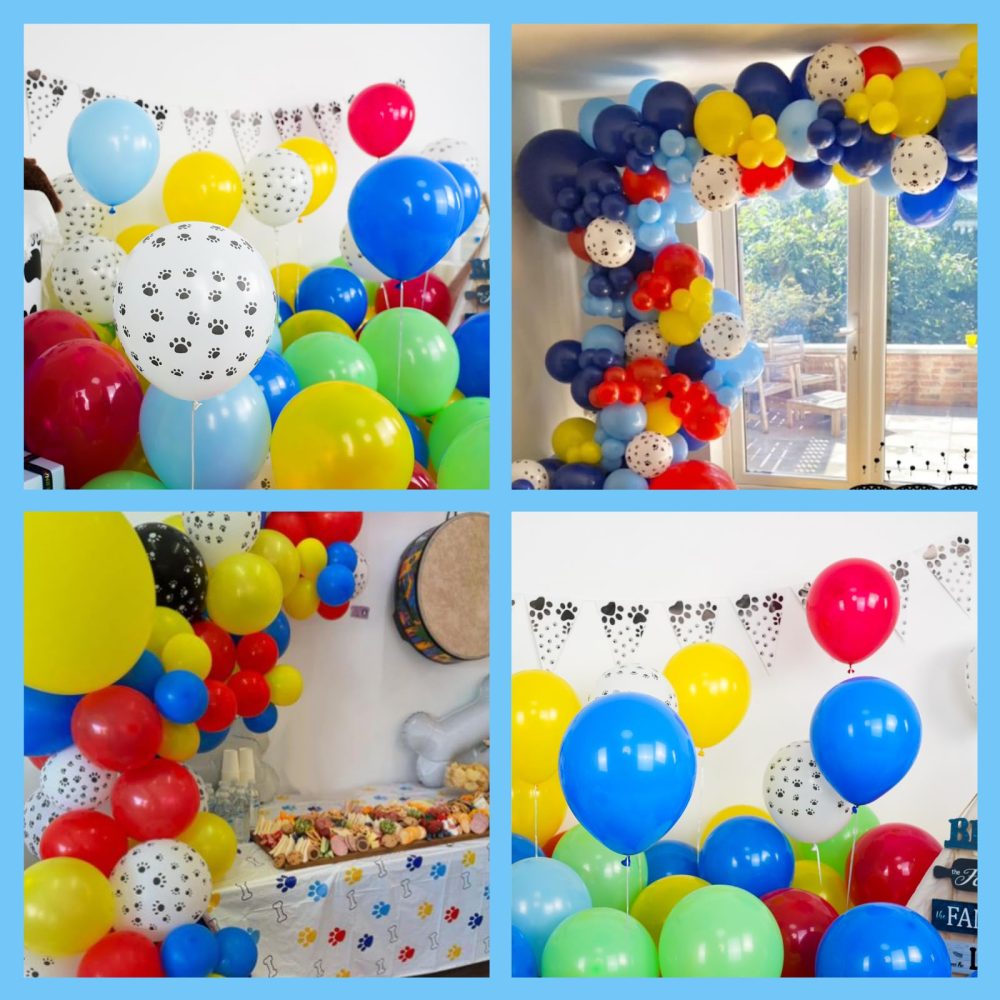 Dog Paw Balloons,12 Inch Blue Red Balloons 50Pcs Paw Print Balloons with Blue Red Yellow Green Balloons for Boys Birthday Baby Shower Dog Birthday Party Decoration - Image 5