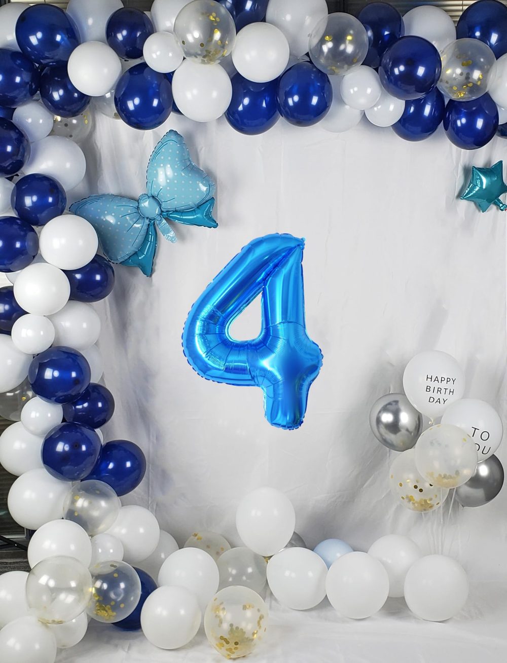 40" Number Balloons,Helium Number 4 Balloons Birthday,Self Inflating Number Balloons,Foil Balloon for Birthday Party,New Year Decoration,Anniversary Decoration,Company Celebration (Blue #4) - Image 2
