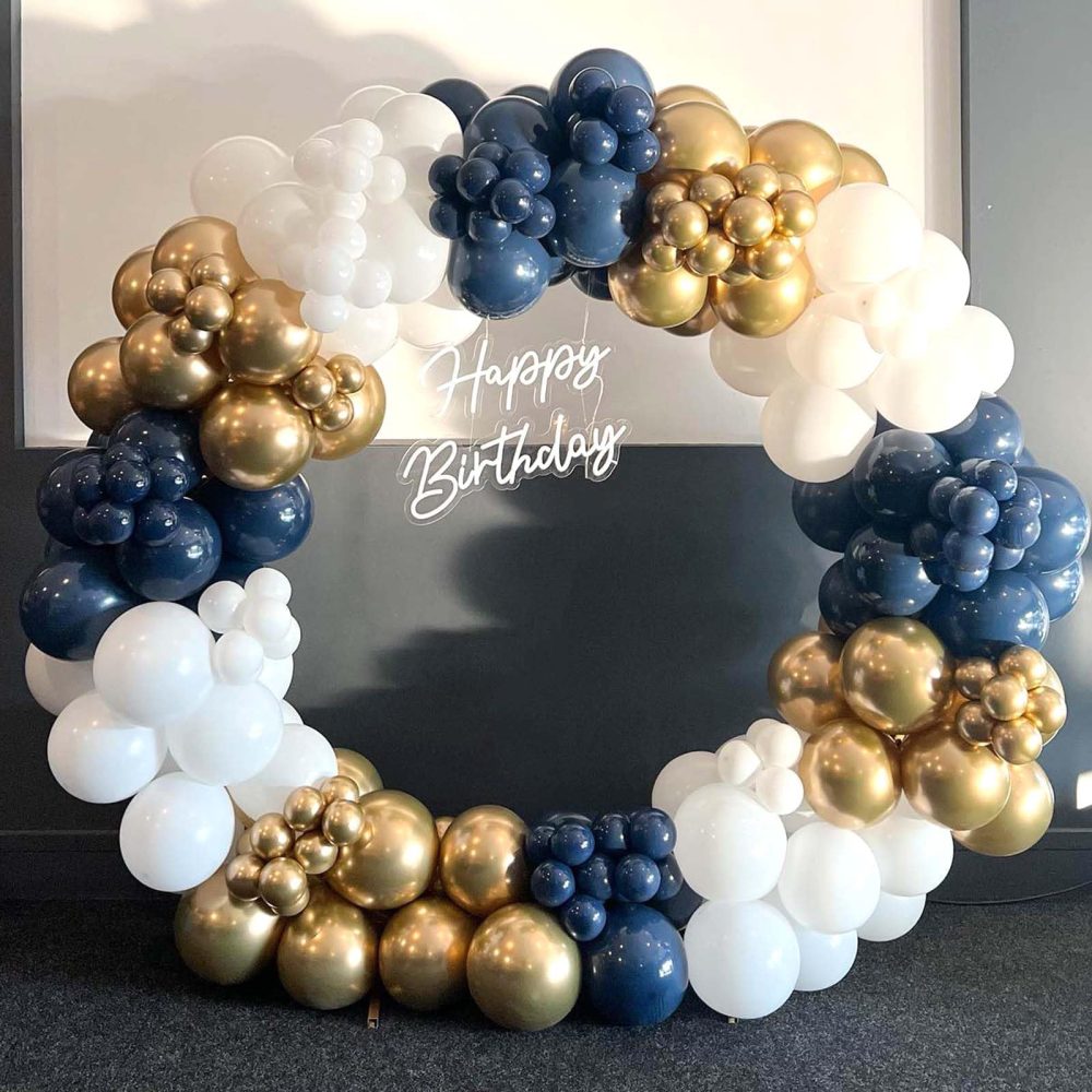 Navy Blue Balloons, 130PCS Blue Balloon Arch Kit, 18 12 10 5 Inch Dark Blue Latex Balloon Garland, Night Blue Party Balloons for Birthday Graduation Wedding Party Decorations - Image 4