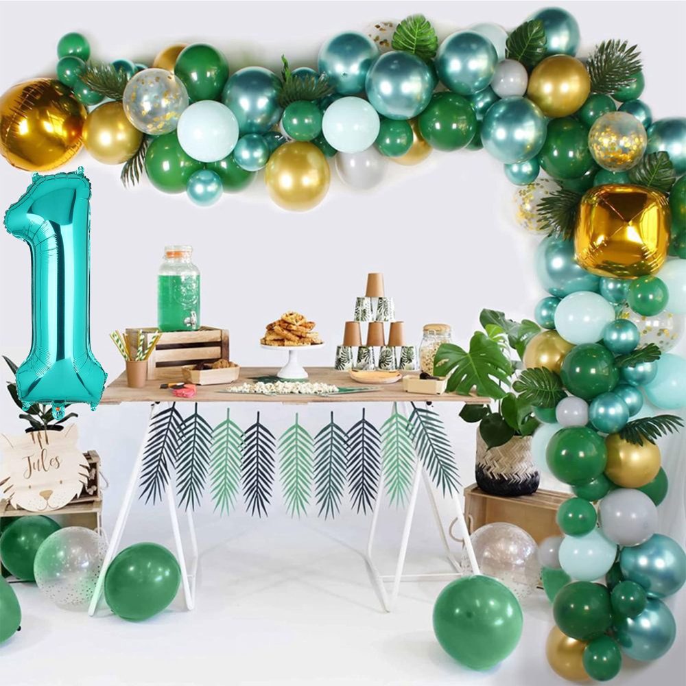 40 Inch Large Teal Number 1 Mylar Balloons Giant Tiffany Blue Helium Foil Balloon for Birthday Party Supplies Decoration - Image 4