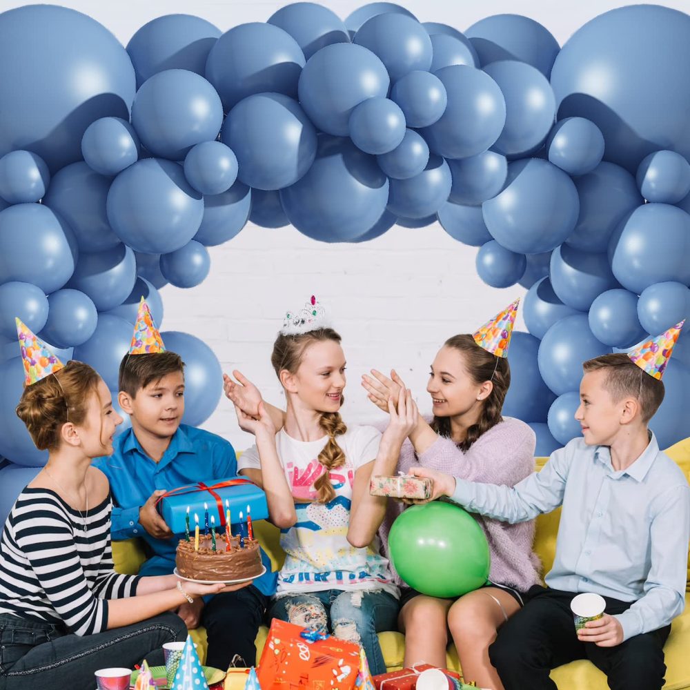 Biapian Dusty Blue Balloons, 104PCS Grey Balloon Garland Arch Kit With 18/12/10/5 Inch Retro Grayish Latex Different Sizes Balloons for Birthday Baby Shower Wedding Party Decorations, Medium - Image 5
