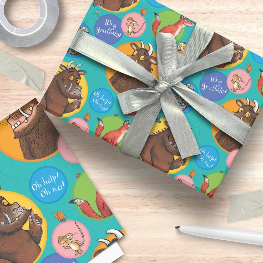 Danilo Promotions Limited The Gruffalo Wrapping Paper - Two Sheet, Two Tags, Officially Licensed Gift Wrap, Recyclable, 70 x 50 cm, multi-coloured - Image 6
