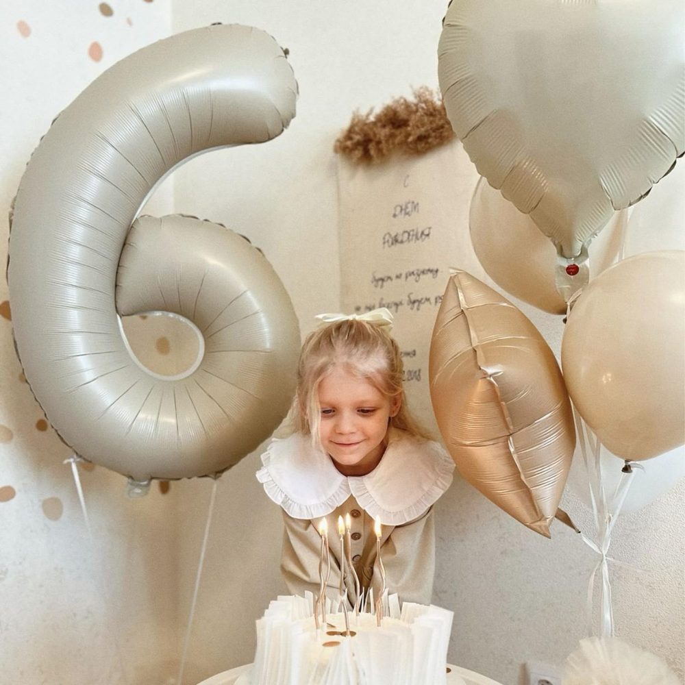 Beige 40 Inch Number 9 Balloon,Large Self Inflating Cream Foil Number Balloons 0-9 for Boys Girls,White Sand Nine Balloons for 9th Birthday Party Decorations Supplies - Image 2