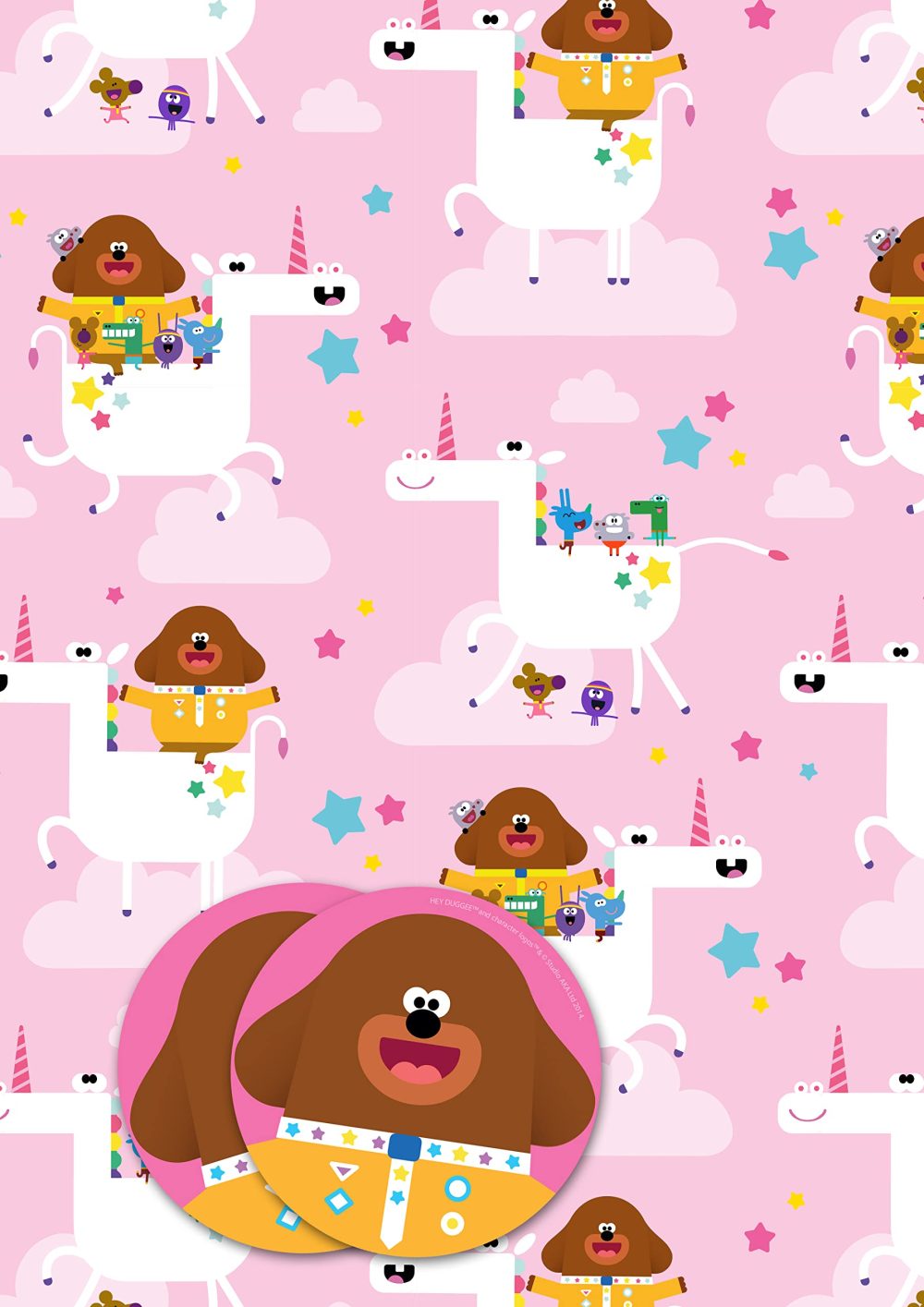 Hey Duggee Gift Wrap 2 Sheet 2 Tag, Gift Wrap for Presents