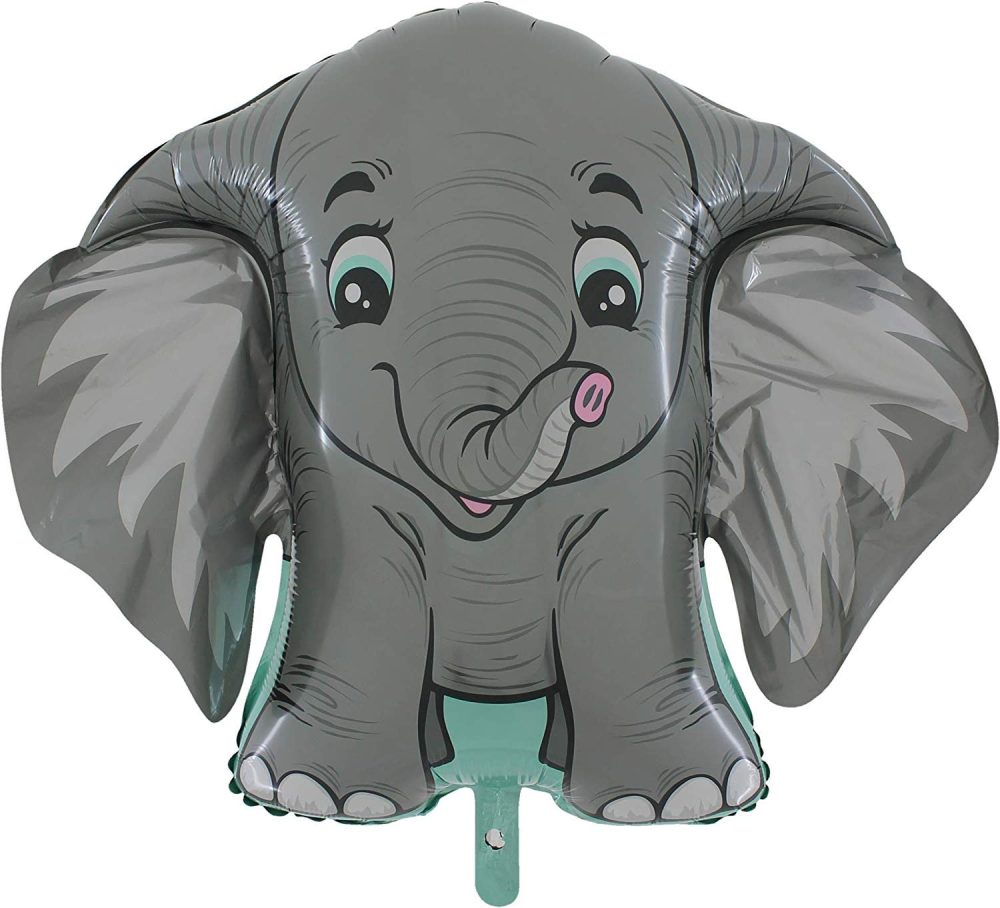 Toyland® 101cm (40") Grey Elephant Character Foil - Kids Party Balloon - Party Decorations