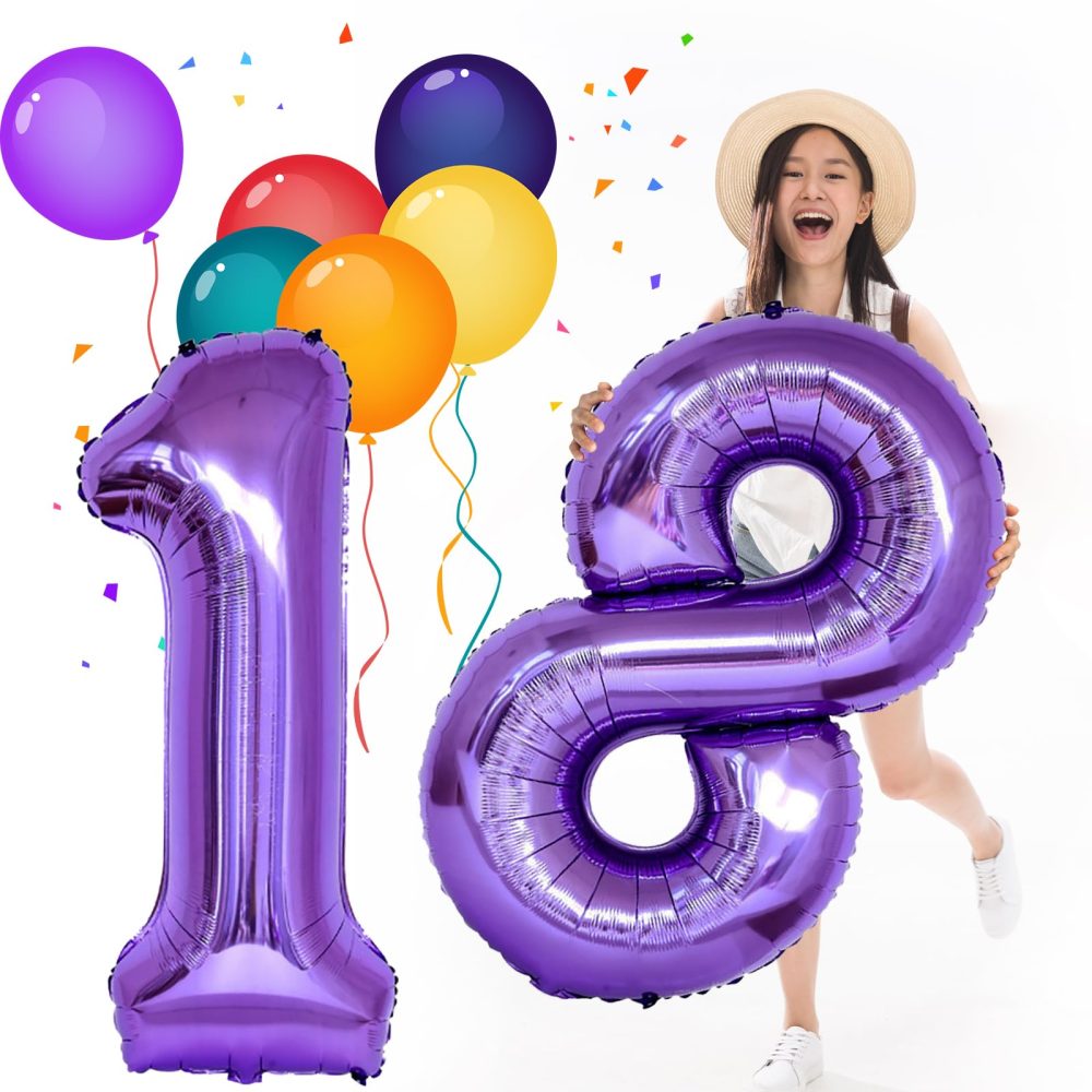 40Inch Number 1 Balloon Purple Helium 1 Balloon Number Self-Sealing for Birthday Party Decorations and Anniversary Party Décor(Purple1) - Image 5