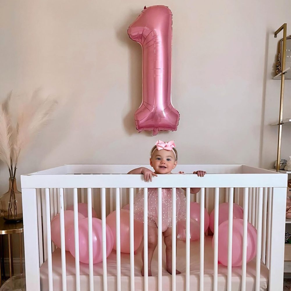 Pink Number 1 Balloon,40Inch Large Light Pink Foil Digital Helium Balloons,Pastel Pink Number 1 Mylar Balloons for Girls Women Birthday Baby Shower Anniversary Princess Party Supplies Decorations - Image 3